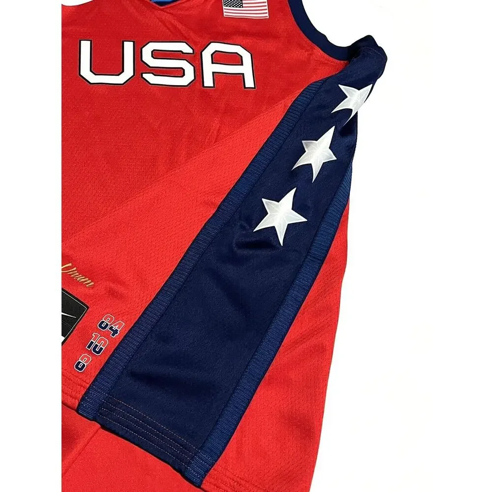 Nike Womens Team USA Basketball Jersey Size L Large DD1568 611 Red Blank Olympic